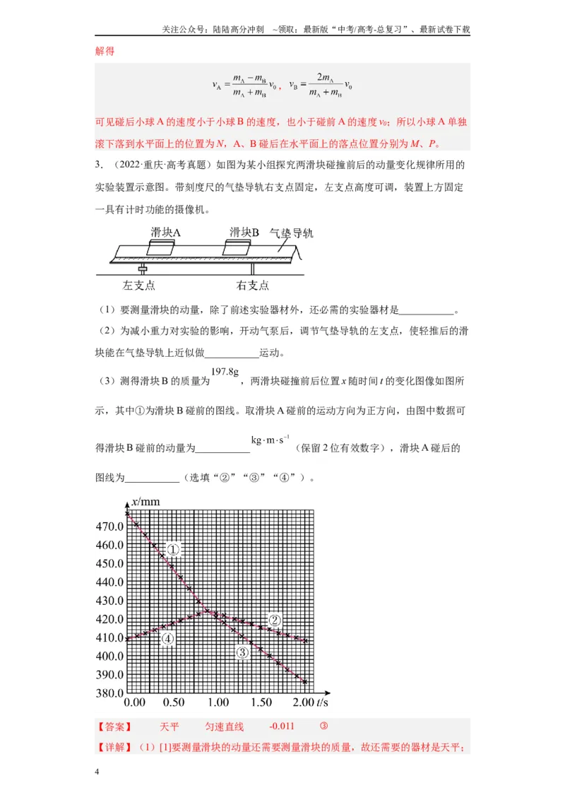 《专题06动量守恒定律相关实验（解析版）_04-物理-高考总复习_专项复习_2024年_2024年高考物理实验重难点满分冲刺集训（全国通用）_资料》第4页预览