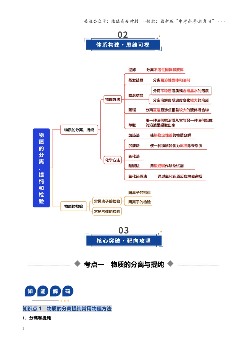 《第02讲物质的分离、提纯与鉴别（复习讲义）（四川专用）（教师版）_05-化学-高考总复习_一轮复习_2026年-化学高考一轮复习_2026年高考化学一轮课件+讲义+练习（四川专用）-G335》第3页预览