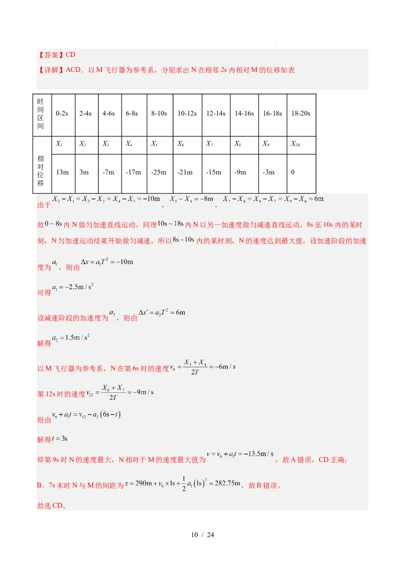 《专题01直线运动（3年汇编）（全国通用）（解析版）_小初高学习资料合集（每天更新）_高考物理真题（2024-2026）分类汇编》第10页预览