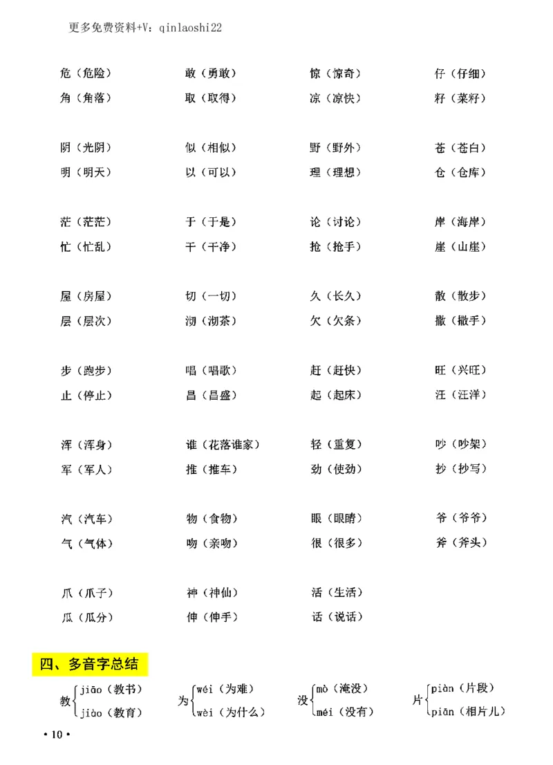 《飞翔期末复习二上语文(1)_小学1-6年级全科全套_1-6年级全科上册_二年级_语文_语文二上期末专项复习》第10页预览