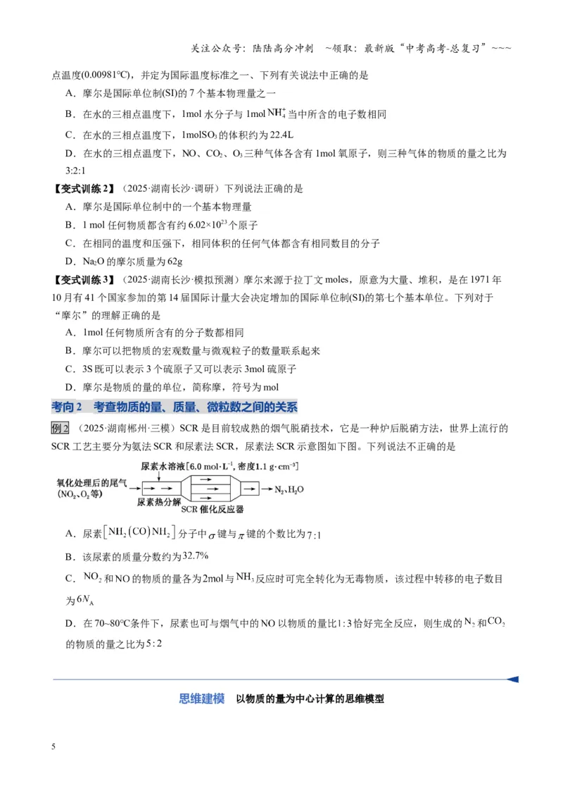《第01讲物质的量、气体摩尔体积（复习讲义）（湖南专用）（学生版）_05-化学-高考总复习_一轮复习_2026年-化学高考一轮复习_2026年高考化学一轮课件+讲义+练习（湖南专用）-G331》第5页预览