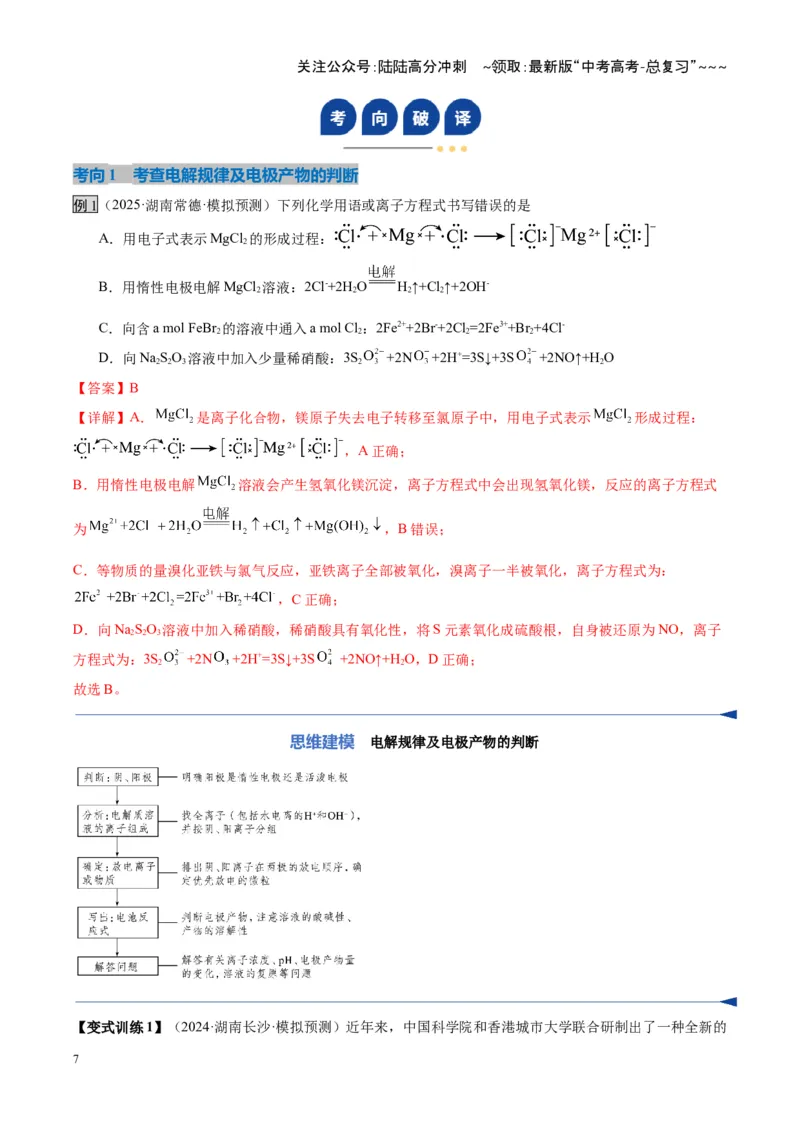 《第03讲电解池、金属的腐蚀与防护（复习讲义）（湖南专用）（教师版）_05-化学-高考总复习_一轮复习_2026年-化学高考一轮复习_2026年高考化学一轮课件+讲义+练习（湖南专用）-G331》第7页预览