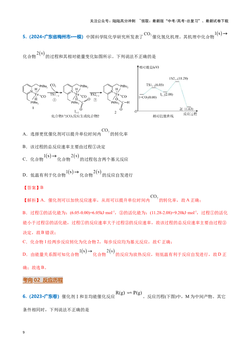 《热点题型04化学反应机理探究与分析（解析版）_05-化学-高考总复习_专项复习_2025年_2025年高考化学重难点讲义专练（新高考通用）》第9页预览