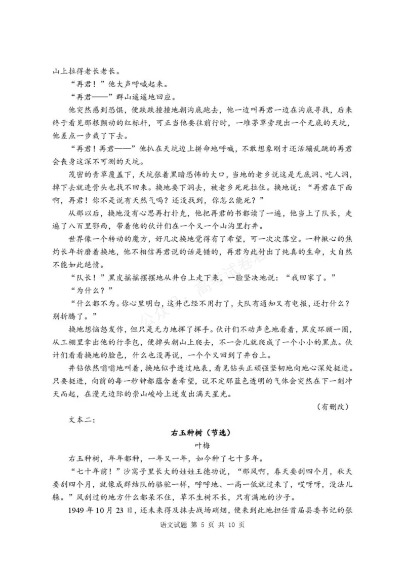 《高三语文试卷_小初高学习资料合集（每天更新）_湖北开学考湖北武汉部分高中2026-2027学年上学期高三开学考全科_01语文_湖北武汉部分高中2026-2027学年上学期高三开学考》第5页预览