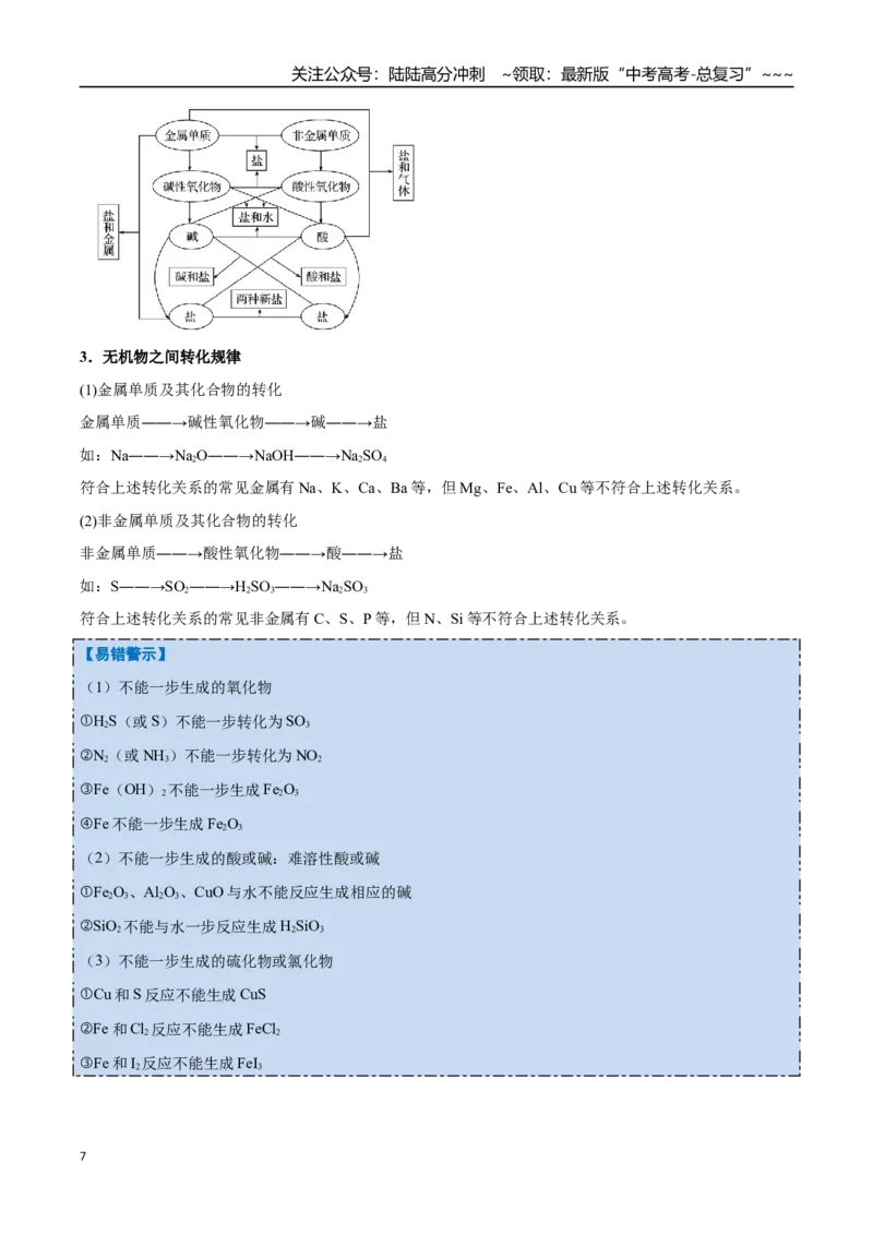 《第01讲物质的分类及转化（举一反三讲义）（教师版）_05-化学-高考总复习_一轮复习_2026年-化学高考一轮复习_2026年高考化学一轮复习举一反三（新高考通用）-G53_资料_2026版》第7页预览