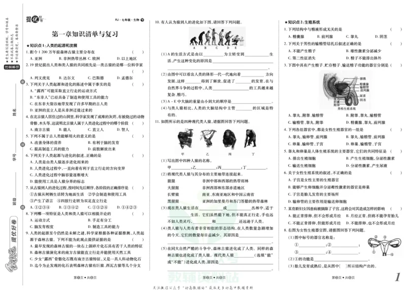 《金状元·提优好卷七年级下册生物人教版山西专用_初中全科目同步习题+精品试卷（7-9年级）(1)_25秋初中生物《同步习题+精品试卷》_初中生物试卷（人教版）_《提优好卷》》第2页预览