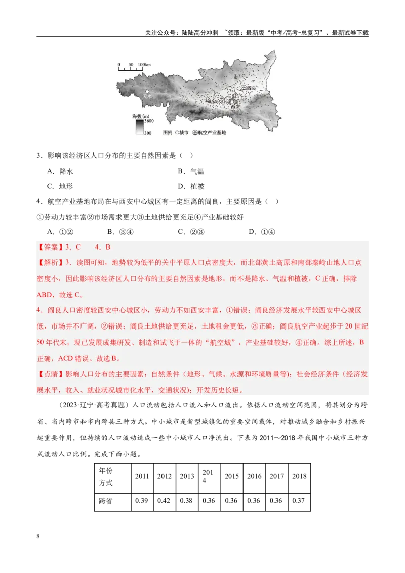 《专题07人口与城市易错提分（4大易错点）（教师版）_07-地理-高考总复习_专项复习_2025年_2025年高考地理考试易错题（新高考通用）》第8页预览