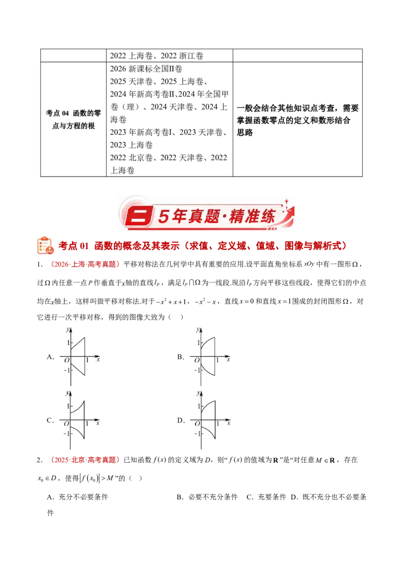 《专题03函数及其性质(原卷版)_小初高学习资料合集（每天更新）_2027版高考《2022-2026五年真题分类汇编》高考（数学）》第2页预览