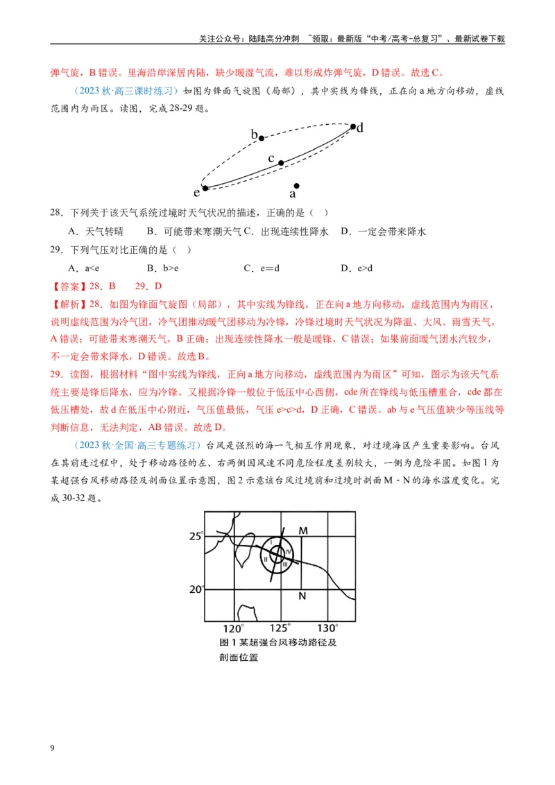 《专练15地球上的大气80题（全国通用）（解析版）_07-地理-高考总复习_专项复习_2024年_2024年高考地理总复习高频考点提分必刷题全国通用_资料》第9页预览