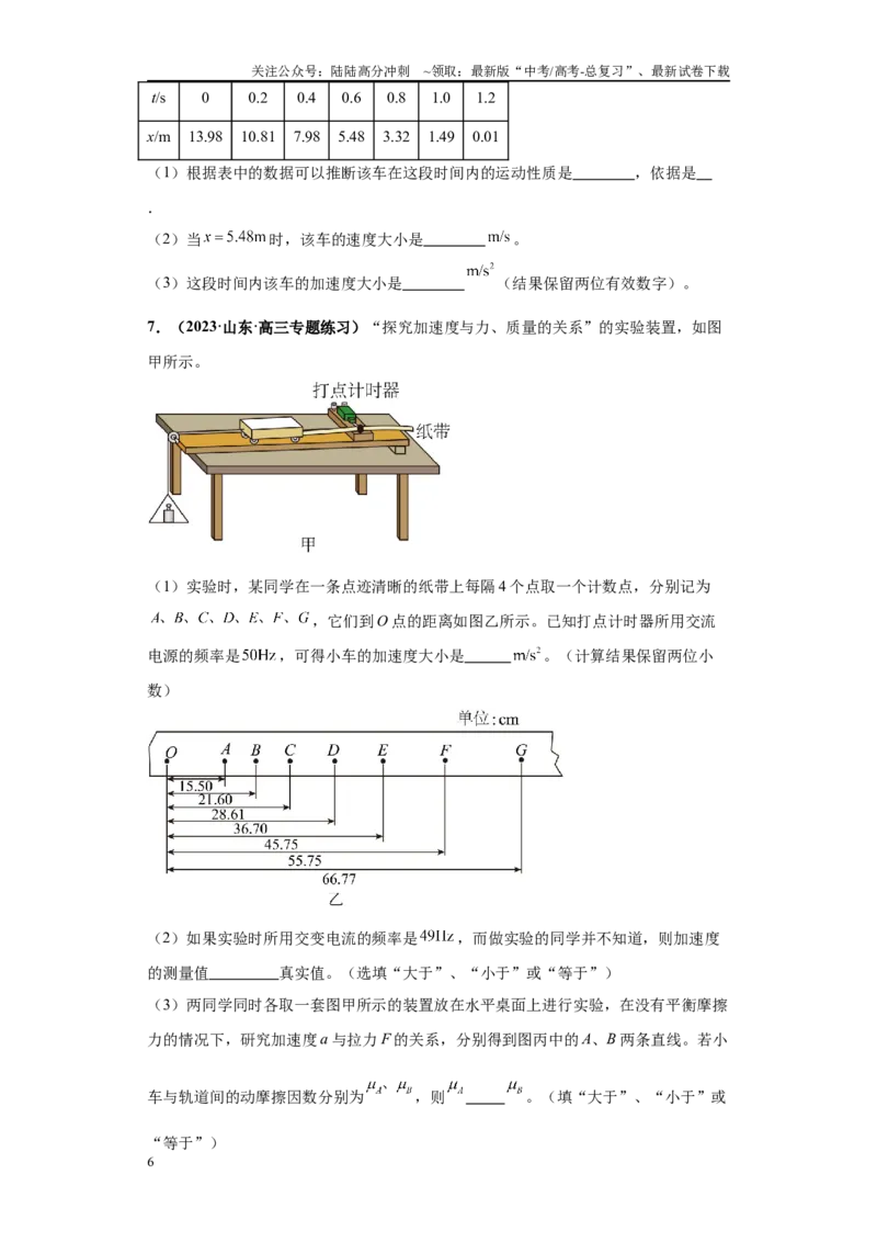 《专题05力学实验大题综合-（新高考山东专用）学生版_04-物理-高考总复习_专项复习_2024年_2024年高考物理冲刺双一流之大题必刷满分冲刺多地区_资料》第6页预览