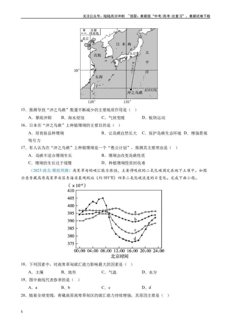 《专练27资源、环境与国家安全50题（全国通用）（原卷版）_07-地理-高考总复习_专项复习_2024年_2024年高考地理总复习高频考点提分必刷题全国通用_资料》第5页预览