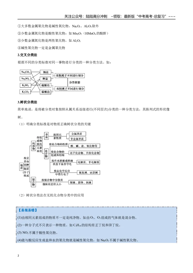 《第01讲物质的分类及转化（举一反三讲义）（学生版）_05-化学-高考总复习_一轮复习_2026年-化学高考一轮复习_2026年高考化学一轮复习举一反三（新高考通用）-G53_资料_2026版》第2页预览
