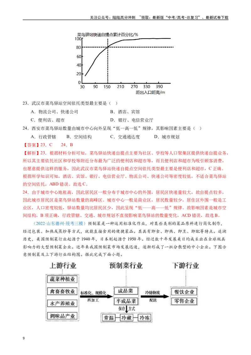 《专练25服务业60题（全国通用）（解析版）_07-地理-高考总复习_专项复习_2024年_2024年高考地理总复习高频考点提分必刷题全国通用_资料》第9页预览