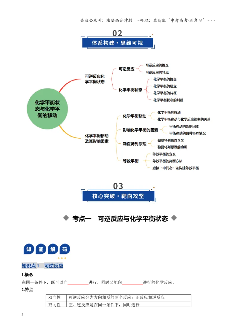《第02讲化学平衡状态、化学平衡的移动（复习讲义）（黑吉辽蒙专用）（学生版）_05-化学-高考总复习_一轮复习_2026年-化学高考一轮复习》第3页预览