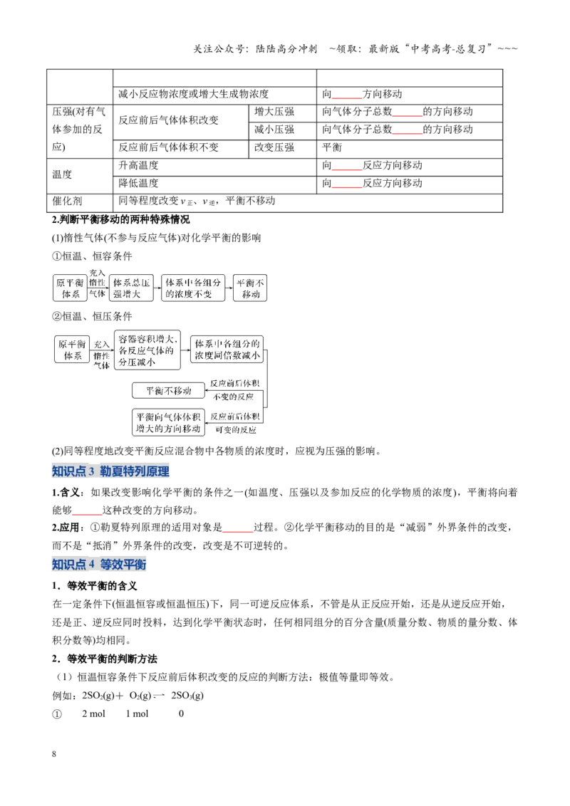《第02讲化学平衡状态、化学平衡的移动（复习讲义）（黑吉辽蒙专用）（学生版）_05-化学-高考总复习_一轮复习_2026年-化学高考一轮复习》第8页预览