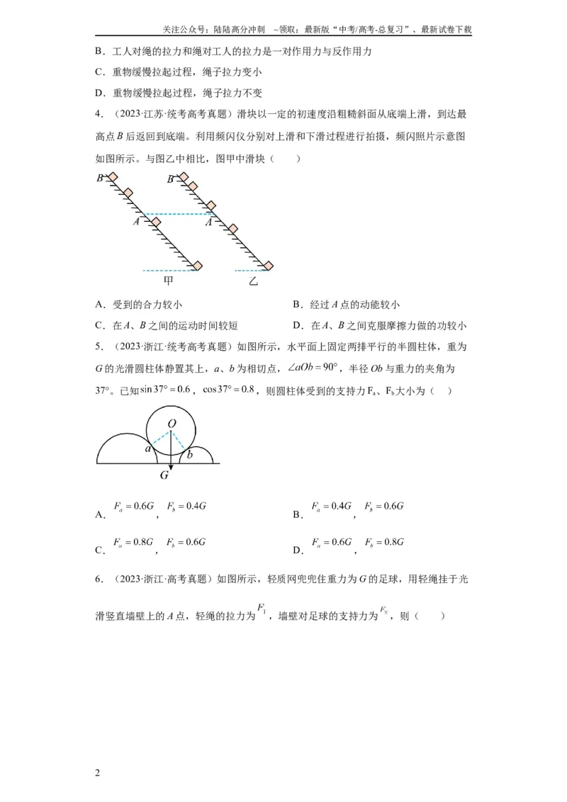 《专题02相互作用(学生版)_04-物理-高考总复习_专项复习_2024年_2019-2023高考物理五年真题分项汇编（全国通用）》第2页预览