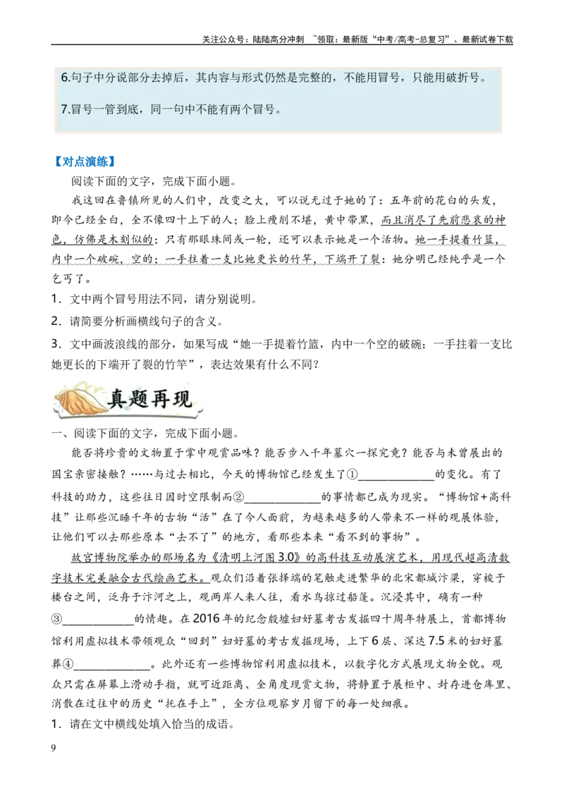 《专题02标点符号题型归类-2024年高考语文二轮热点题型归纳与变式演练（新高考专用）（原卷版）_二轮复习_2024年_2024高考语文二轮复习热点题型归纳与变式演练解题_资料》第9页预览