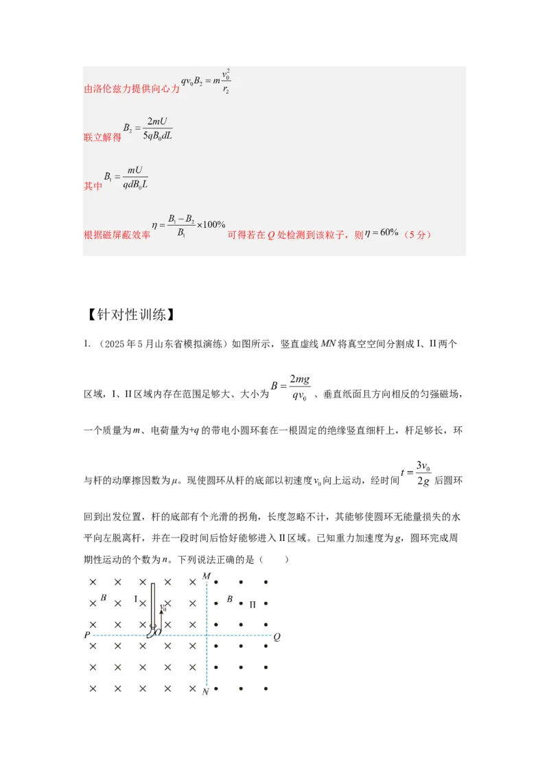 《4.带电粒子在复合场中运动模型（教师版）高考电学压轴题模型解读与针对性训练_04-物理-高考总复习_一轮复习_2026年-物理高考一轮复习_22026届高考物理一轮复习模型解读与针对性训练》第5页预览