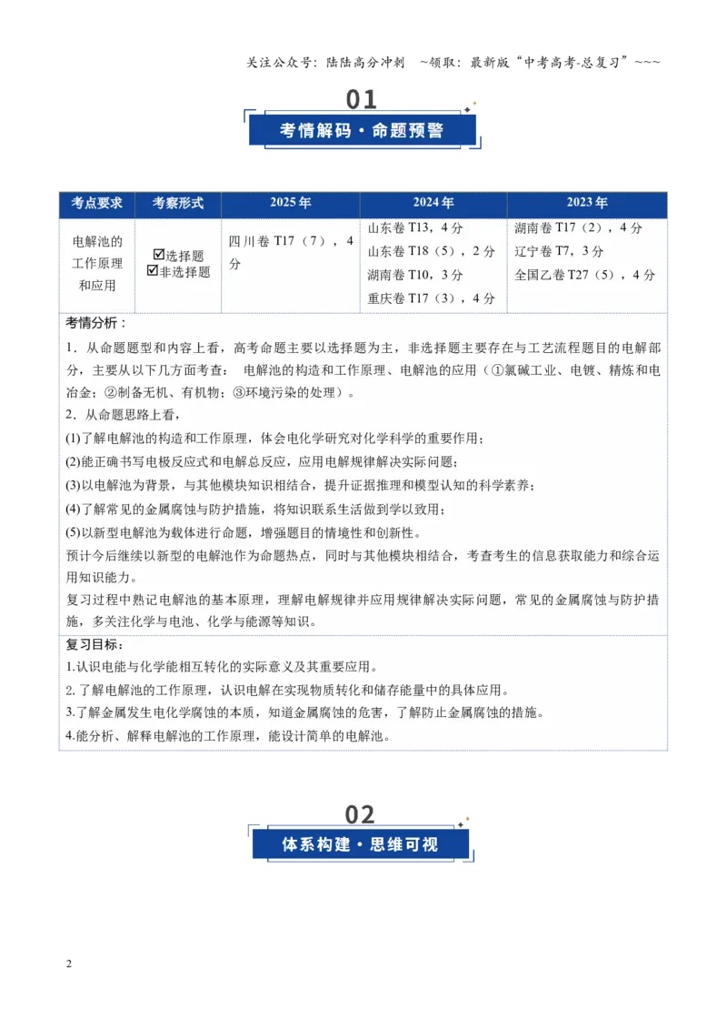 《第03讲电解池、金属的腐蚀与防护（教师版）_05-化学-高考总复习_一轮复习_2026年-化学高考一轮复习_2026年高考化学一轮课件+讲义+练习（四川专用）-G335》第2页预览