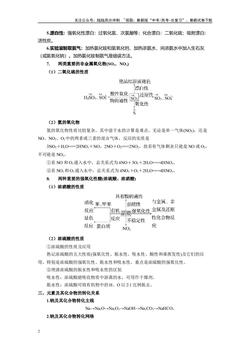 《第04讲专题四无机物的性质（附高考真题）-（新教材新高考）_05-化学-高考总复习_二轮复习_2024年_2024年高考化学二轮复习讲义高考真题新教材新高考_资料》第2页预览