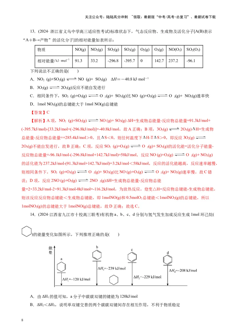《第01讲化学反应的热效应(练习)(教师版)_05-化学-高考总复习_一轮复习_2025年_2025年高考化学一轮复习讲义+练习+课件（新教材新高考）_第六章化学反应与能量》第8页预览