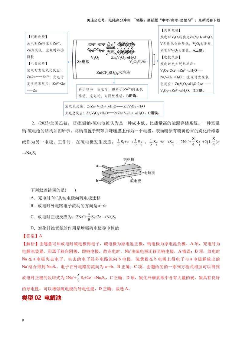 《模板01电化学装置分析(解析版)_05-化学-高考总复习_专项复习_2025年_2025年高考化学答题技巧与答题模板（全国通用）》第8页预览