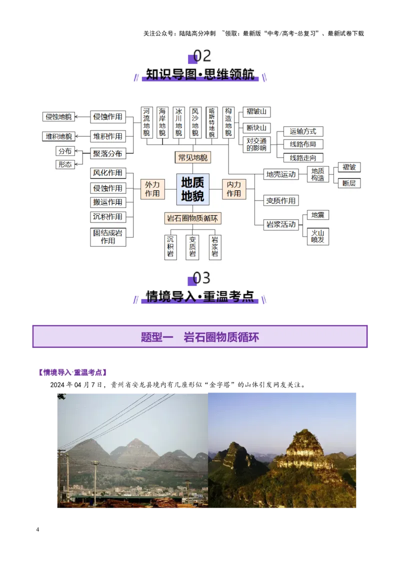 《专题05地质地貌（讲义）（学生版）_07-地理-高考总复习_二轮复习_2025年_2025年高考地理二轮复习课件+讲义+练习（新高考通用）_专题5地质地貌》第4页预览