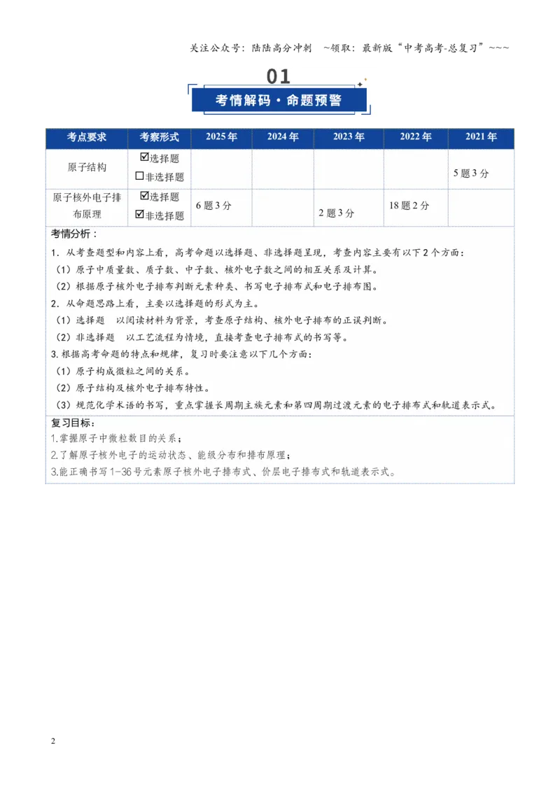 《第02讲原子结构与性质（复习讲义）（湖南专用）（学生版）_05-化学-高考总复习_一轮复习_2026年-化学高考一轮复习_2026年高考化学一轮课件+讲义+练习（湖南专用）-G331》第2页预览