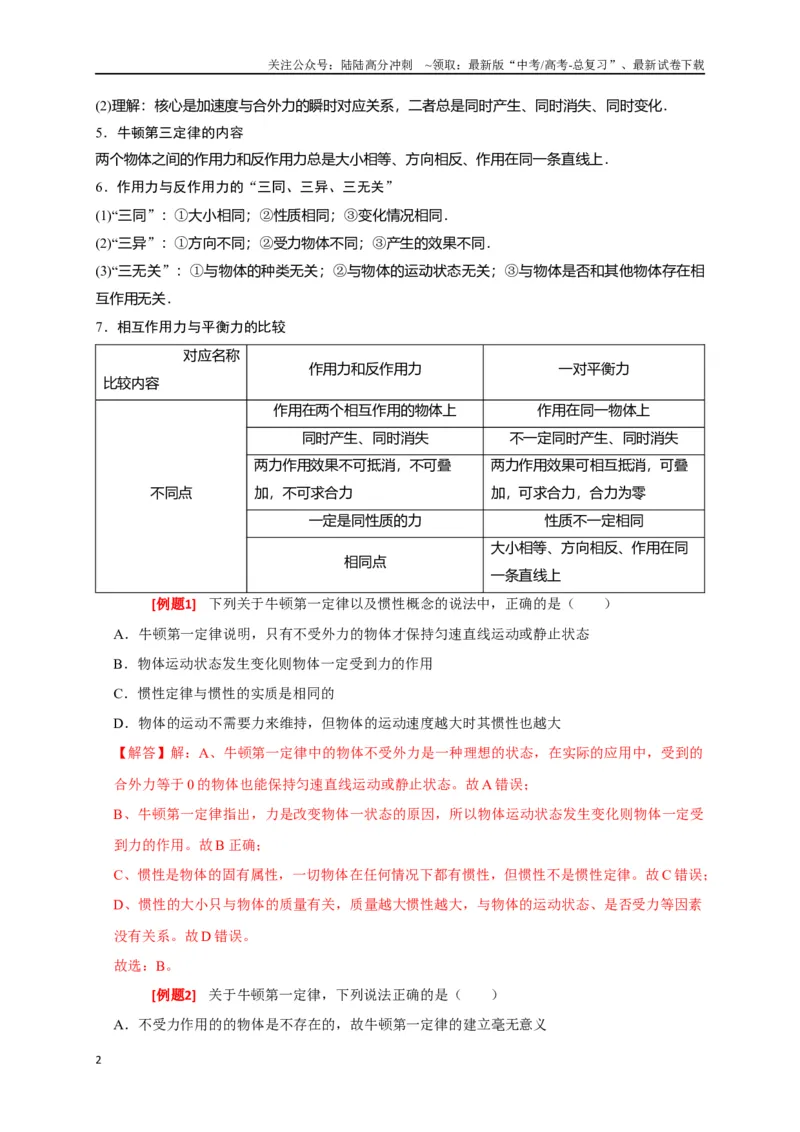 《专题04牛顿运动定律的应用（解析版）_04-物理-高考总复习_专项复习_2024年_2024高考物理三轮冲刺复习热点知识讲练题型归纳练_资料》第2页预览