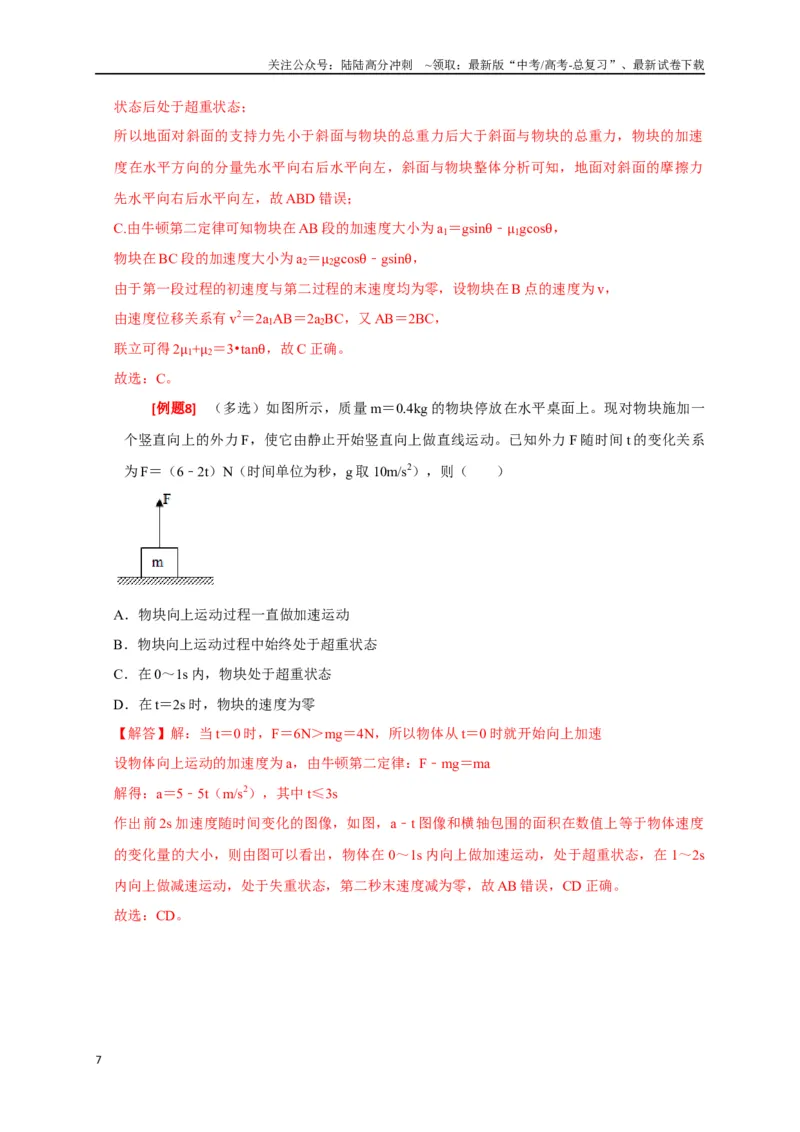 《专题04牛顿运动定律的应用（解析版）_04-物理-高考总复习_专项复习_2024年_2024高考物理三轮冲刺复习热点知识讲练题型归纳练_资料》第7页预览