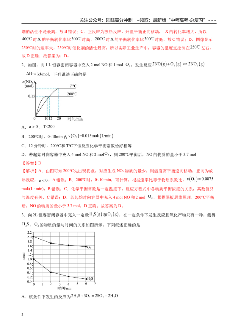 《第05讲化学反应速率与化学平衡图像（专项训练）（福建专用）（教师版）_05-化学-高考总复习_一轮复习_2026年-化学高考一轮复习_2026年高考化学一轮课件+讲义+练习（福建专用）-G328》第2页预览