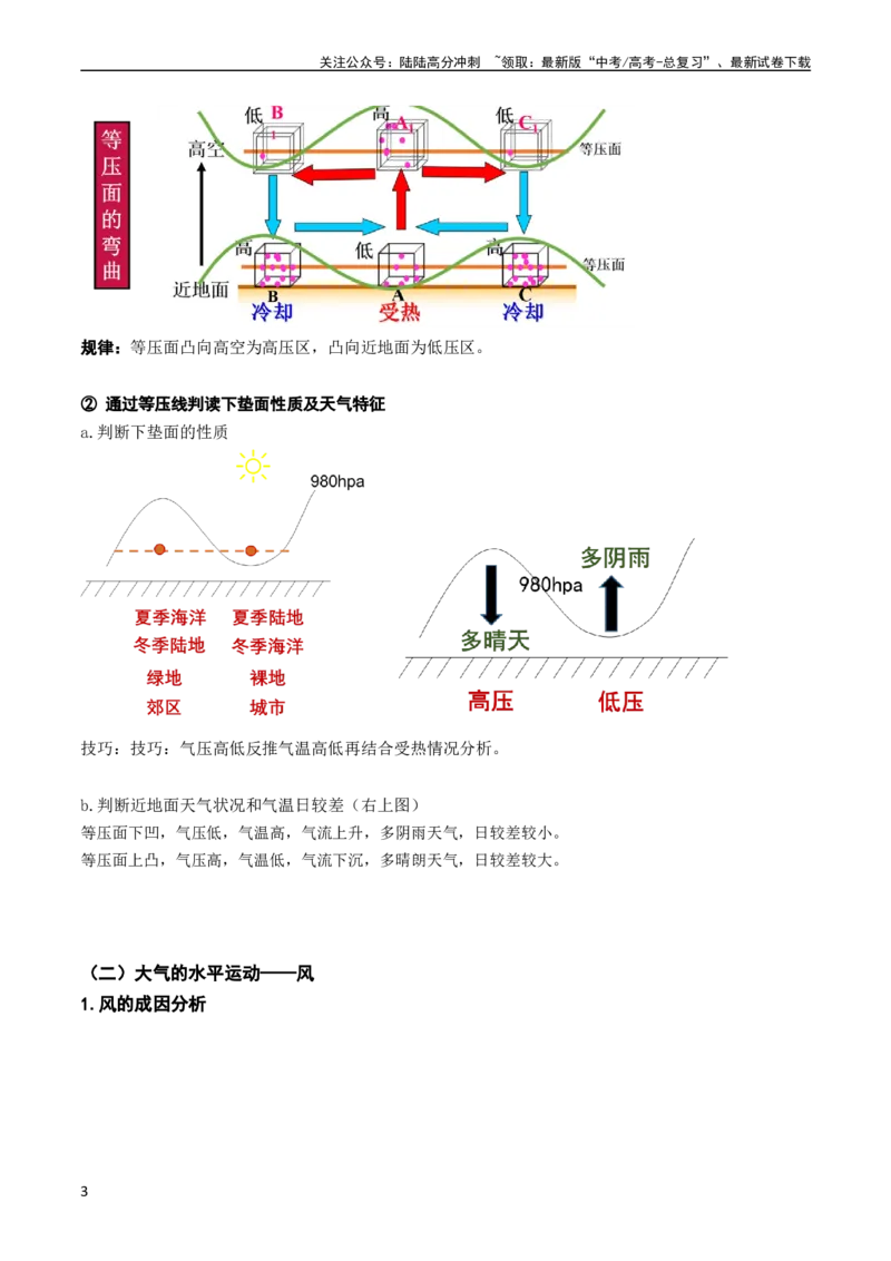 《2.2.3热力环流和大气环流（学案）_07-地理-高考总复习_一轮复习_2024年_2024年高考地理一轮复习考点帮（新高考专用）_第二部分自然地理》第3页预览