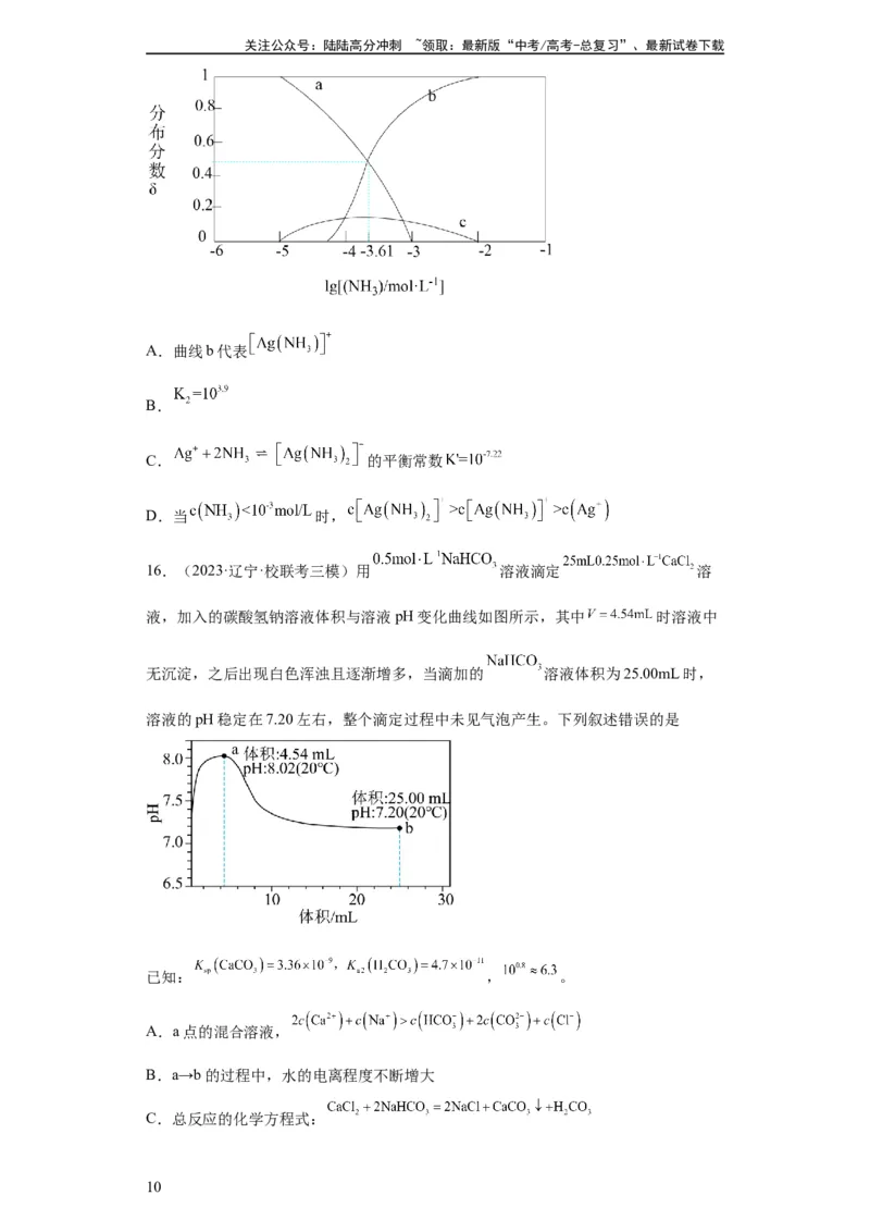 《电解质溶液中微粒关系（原卷版）_05-化学-高考总复习_一轮复习_2024年_2024年高三化学一轮复习高考专项训练知识梳理练习_资料》第10页预览