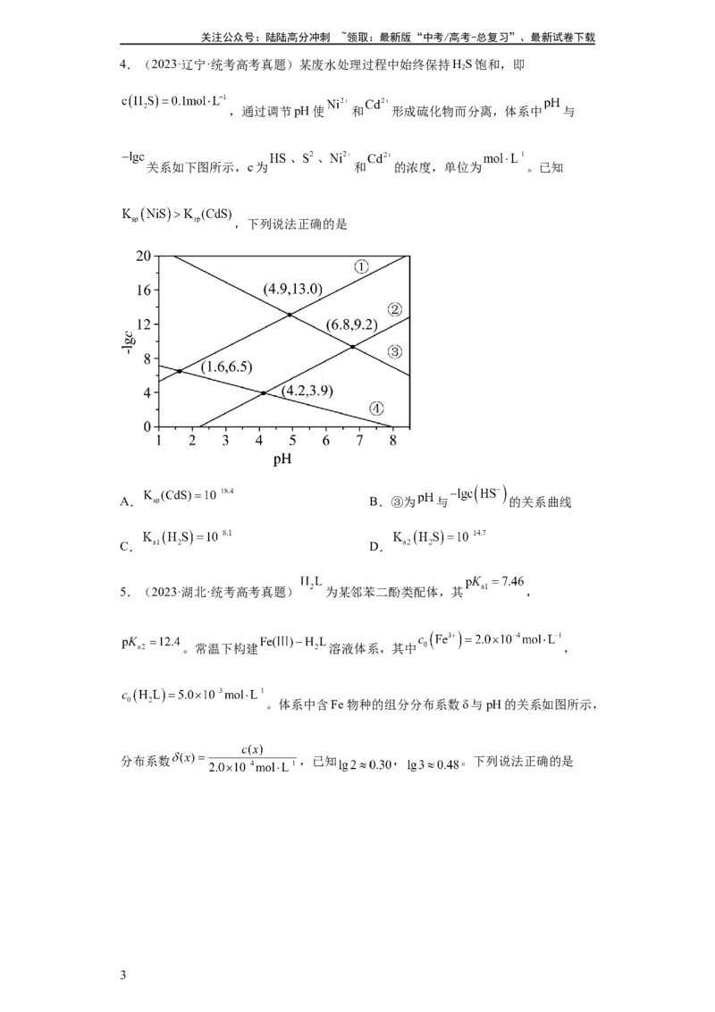 《电解质溶液中微粒关系（原卷版）_05-化学-高考总复习_一轮复习_2024年_2024年高三化学一轮复习高考专项训练知识梳理练习_资料》第3页预览