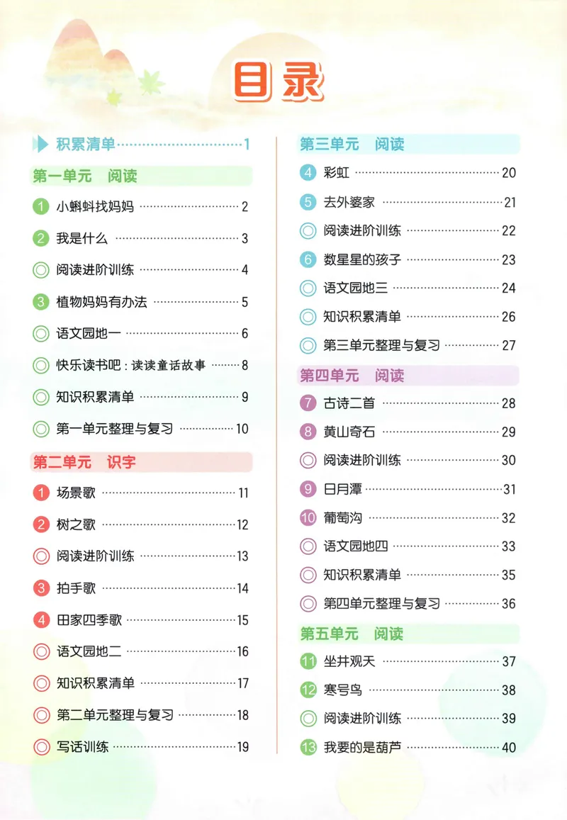 《主书语文2上_小初高学习资料合集（每天更新）_2026秋语文《黄冈小状元作业本》1-6年级上册_26秋黄冈小状元作业本人教语文2上》第5页预览
