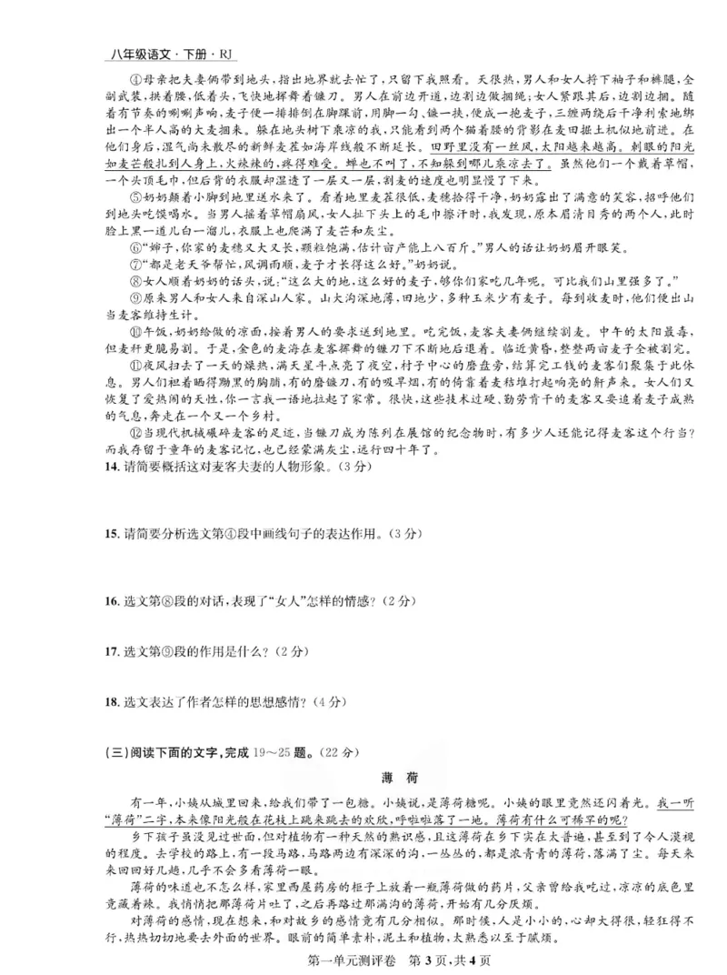 《部编版语文八年级下册同步测评卷_初中全科目同步习题+精品试卷（7-9年级）(1)_25秋初中语文《同步习题+精品试卷》_初中语文试卷7-9年级下册(1)_《一卷好题》》第4页预览