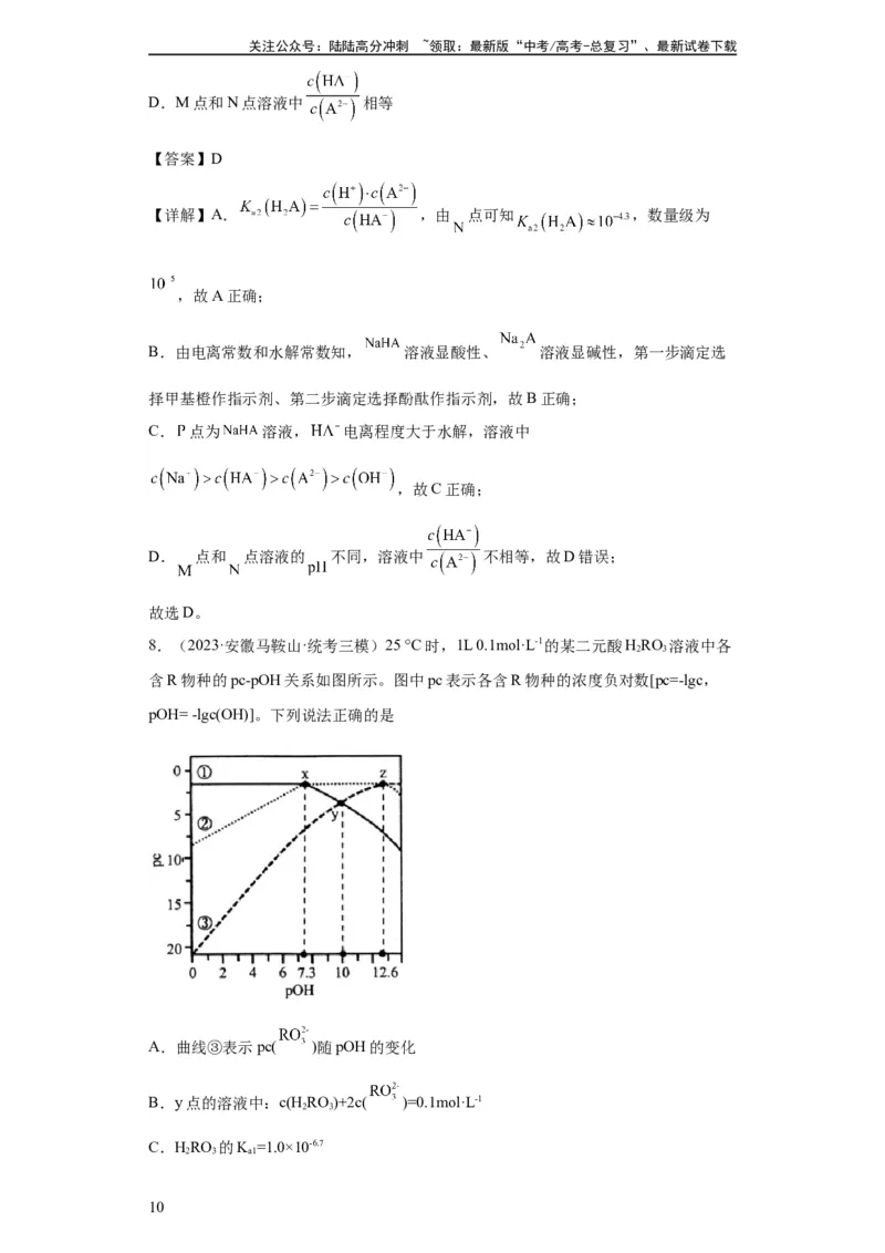 《电解质溶液中微粒关系（解析版）_05-化学-高考总复习_一轮复习_2024年_2024年高三化学一轮复习高考专项训练知识梳理练习_资料》第10页预览