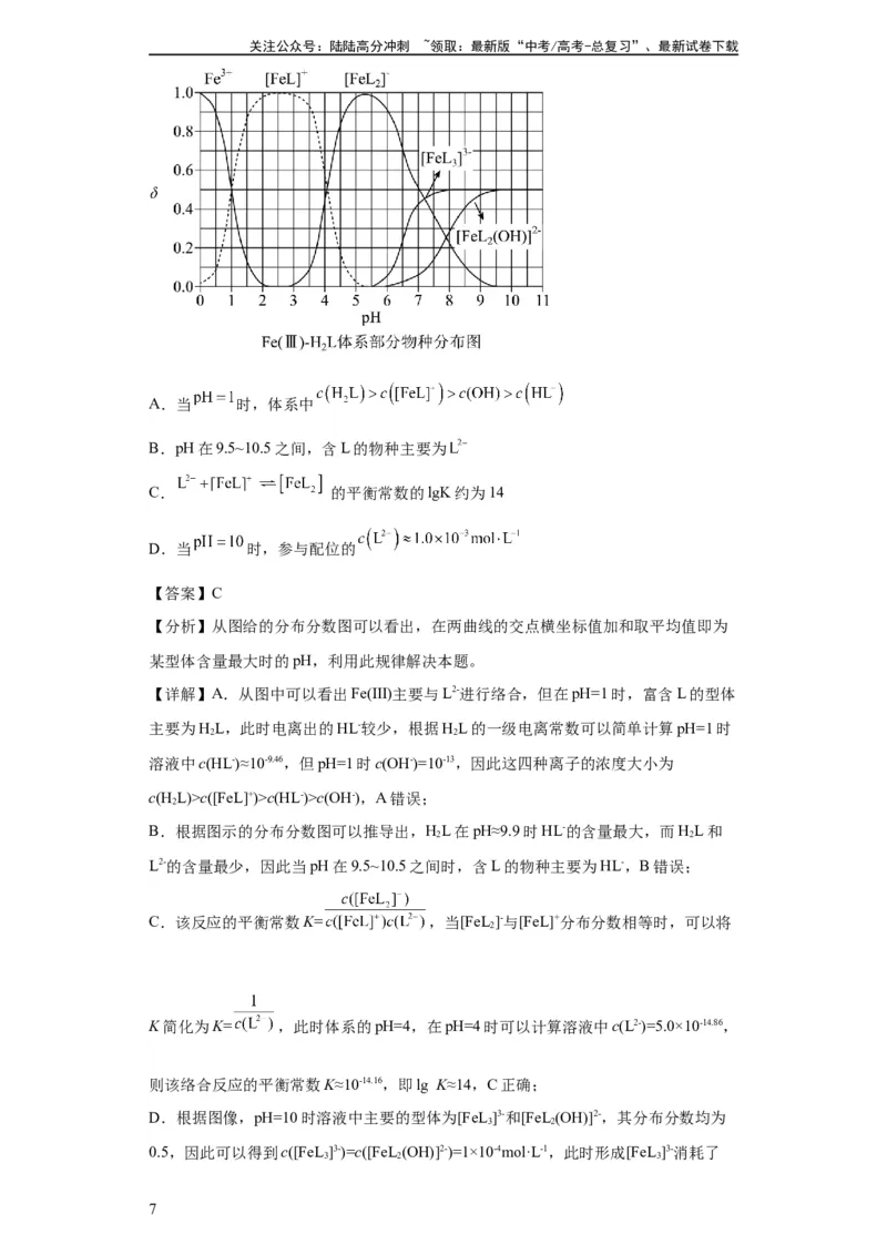 《电解质溶液中微粒关系（解析版）_05-化学-高考总复习_一轮复习_2024年_2024年高三化学一轮复习高考专项训练知识梳理练习_资料》第7页预览