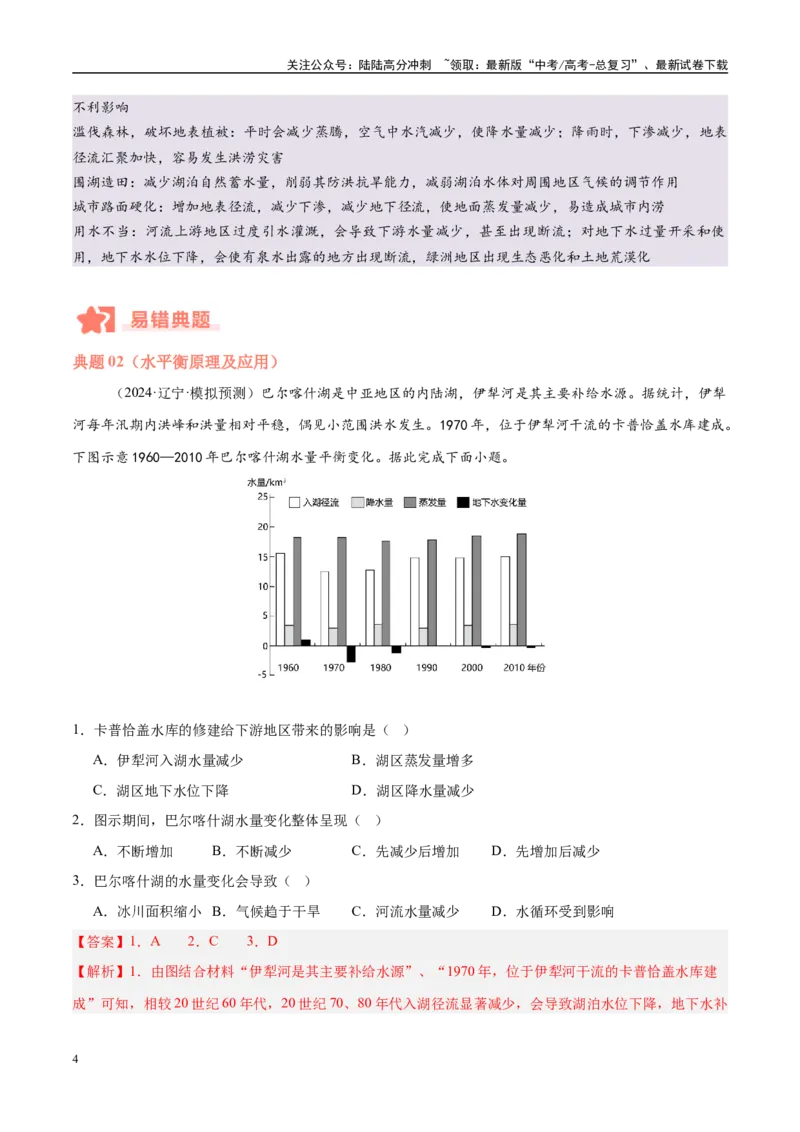 《专题04地球上的水易错提分（4大易错点）（教师版）_07-地理-高考总复习_专项复习_2025年_2025年高考地理考试易错题（新高考通用）》第4页预览