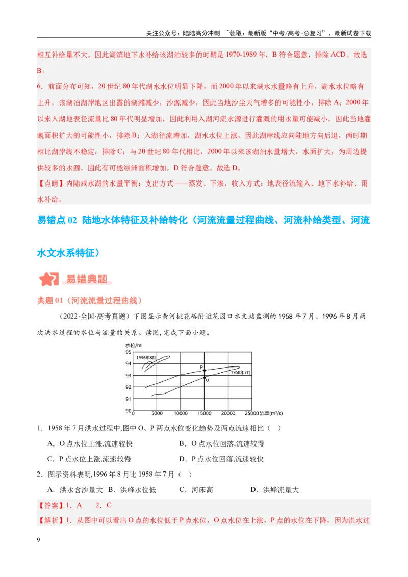 《专题04地球上的水易错提分（4大易错点）（教师版）_07-地理-高考总复习_专项复习_2025年_2025年高考地理考试易错题（新高考通用）》第9页预览