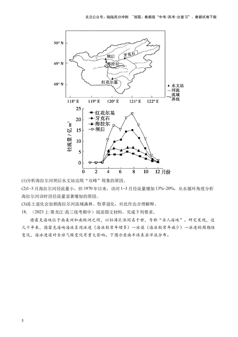《专题04水体运动规律（练习）（原卷版）_07-地理-高考总复习_二轮复习_2024年_2024年高考地理二轮复习讲练测（新教材新高考）_配套练习》第5页预览
