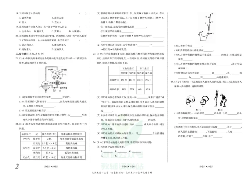 《金状元·提优好卷八年级下册生物北师版安徽专用_初中全科目同步习题+精品试卷（7-9年级）(1)_25秋初中生物《同步习题+精品试卷》_初中生物试卷（人教版）_《提优好卷》》第3页预览