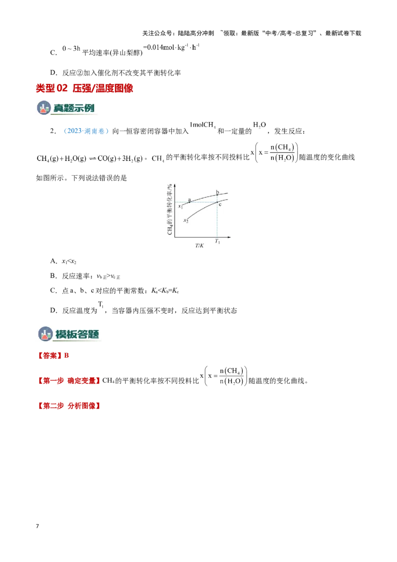 《模板03化学反应速率与平衡图像分析(原卷版)_05-化学-高考总复习_专项复习_2025年_2025年高考化学答题技巧与答题模板（全国通用）》第7页预览