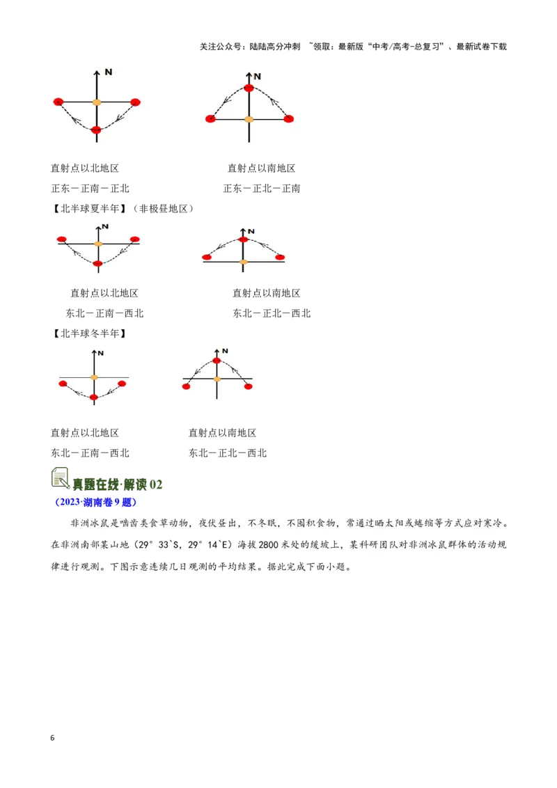 《04太阳方位与日影及其应用-地理一轮复习热点情境知识扫盲+考向预测（解析版）_07-地理-高考总复习_一轮复习_2024年_2024高考地理一轮复习讲义热点情境知识梳理_资料》第6页预览