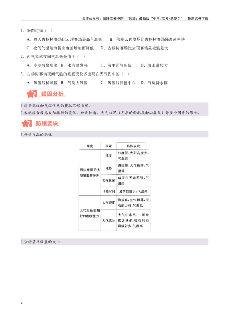 《专题03大气运动与天气、气候易错提分（4大易错点）（学生版）_07-地理-高考总复习_专项复习_2025年_2025年高考地理考试易错题（新高考通用）》第4页预览