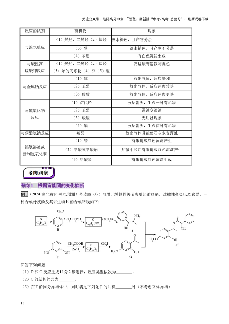 《第05讲有机合成与推断（讲义）（学生版）_05-化学-高考总复习_一轮复习_2025年_2025年高考化学一轮复习讲义+练习+课件（新教材新高考）_第九章有机化学基础》第10页预览