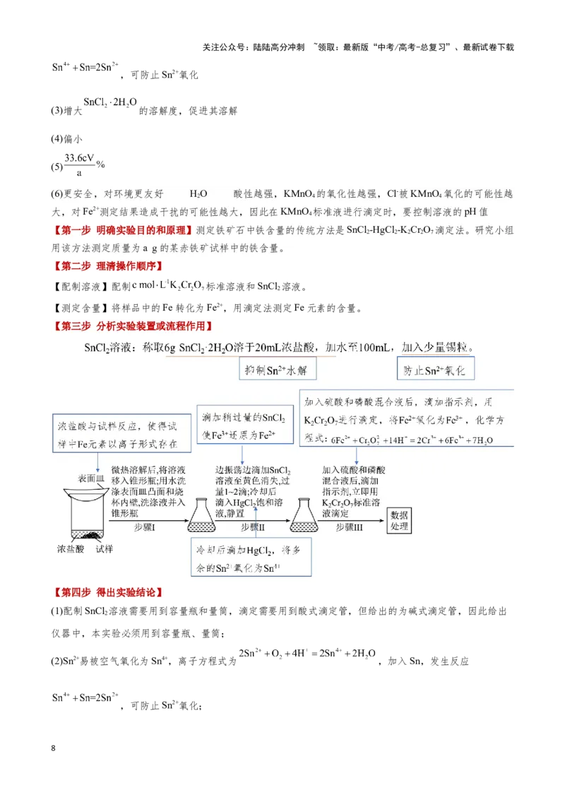 《模板01物质制备和提纯类实验(原卷版)_05-化学-高考总复习_专项复习_2025年_2025年高考化学答题技巧与答题模板（全国通用）》第8页预览