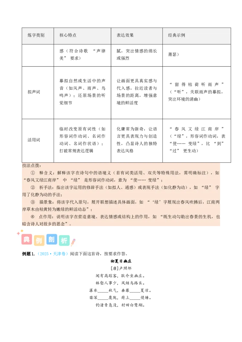 《专题02诗歌语言特点（讲义）（全国通用）（学生版）(1)_二轮复习_2026年-语文二轮复习_12026年高考语文二轮复习古诗文阅读（全国通用）》第4页预览