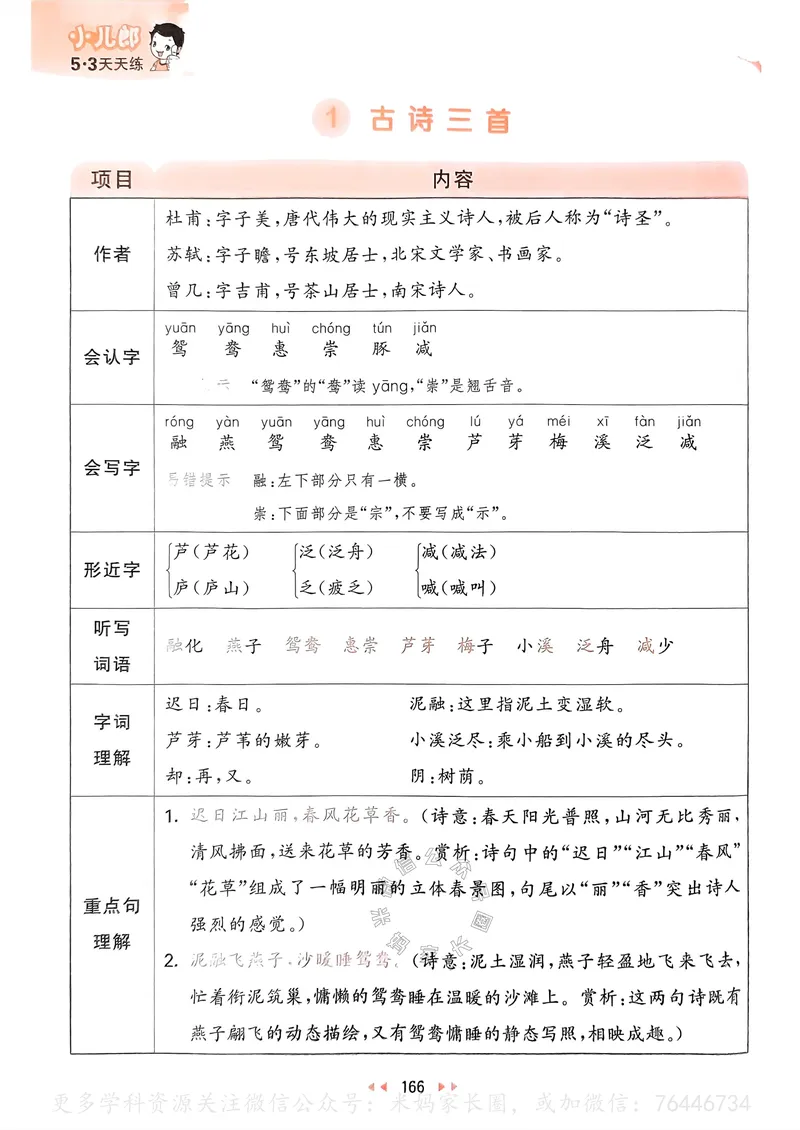 《063.24春语文53天天练三年级下册课堂笔记公众号：米妈家长圈_小学1-6年级全科全套_1-6年级全科下册_三年级_其他补充资料_语文资料》第3页预览