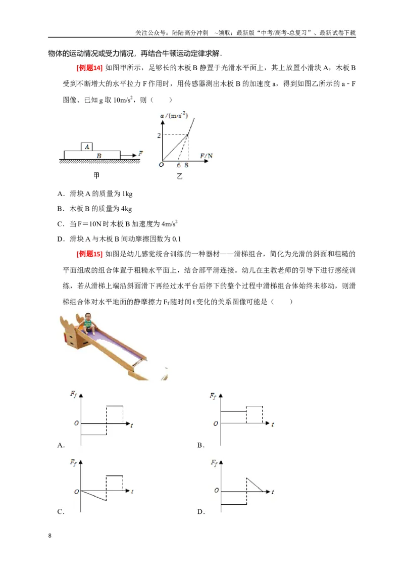 《专题04牛顿运动定律的应用（原卷版）_04-物理-高考总复习_专项复习_2024年_2024高考物理三轮冲刺复习热点知识讲练题型归纳练_资料》第8页预览
